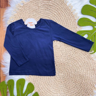 Conj. Blusa Manga Longa e Salopete Pied de Poule em Tweed - Marinho